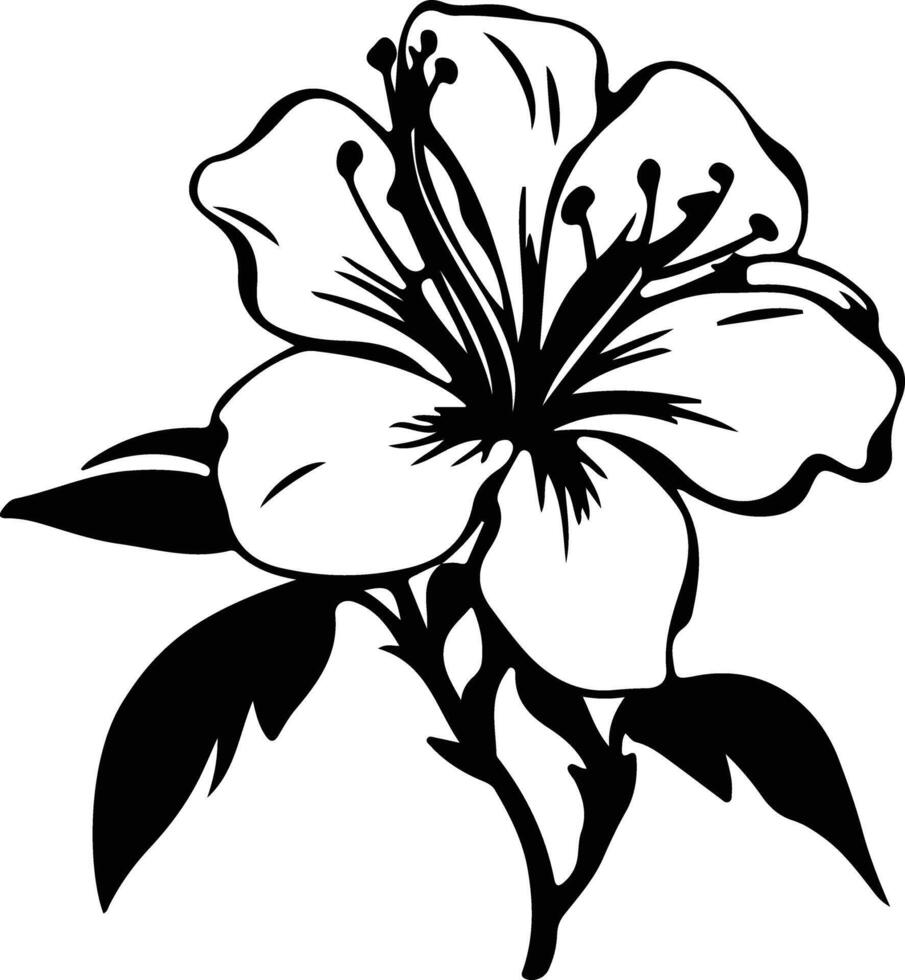 AI generated azalea  black silhouette vector