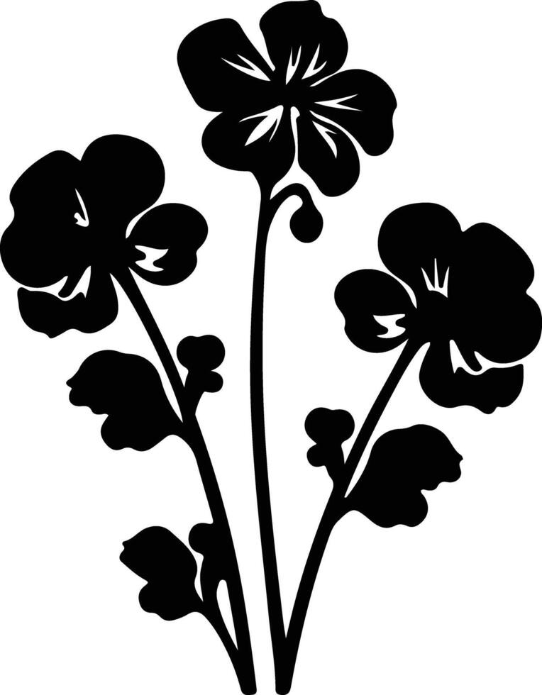 AI generated begonia  black silhouette vector