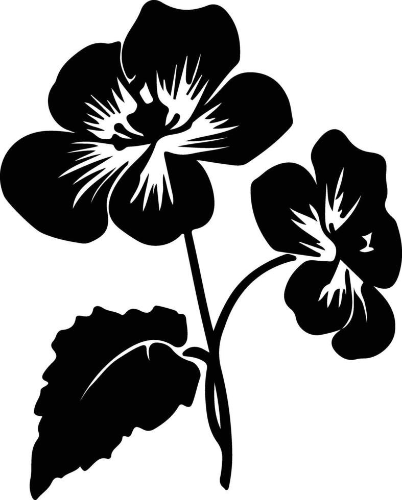 AI generated begonia  black silhouette vector