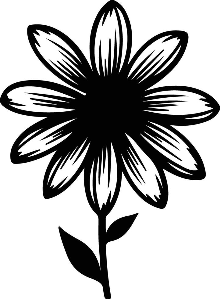 AI generated black-eyed Susan  black silhouette vector