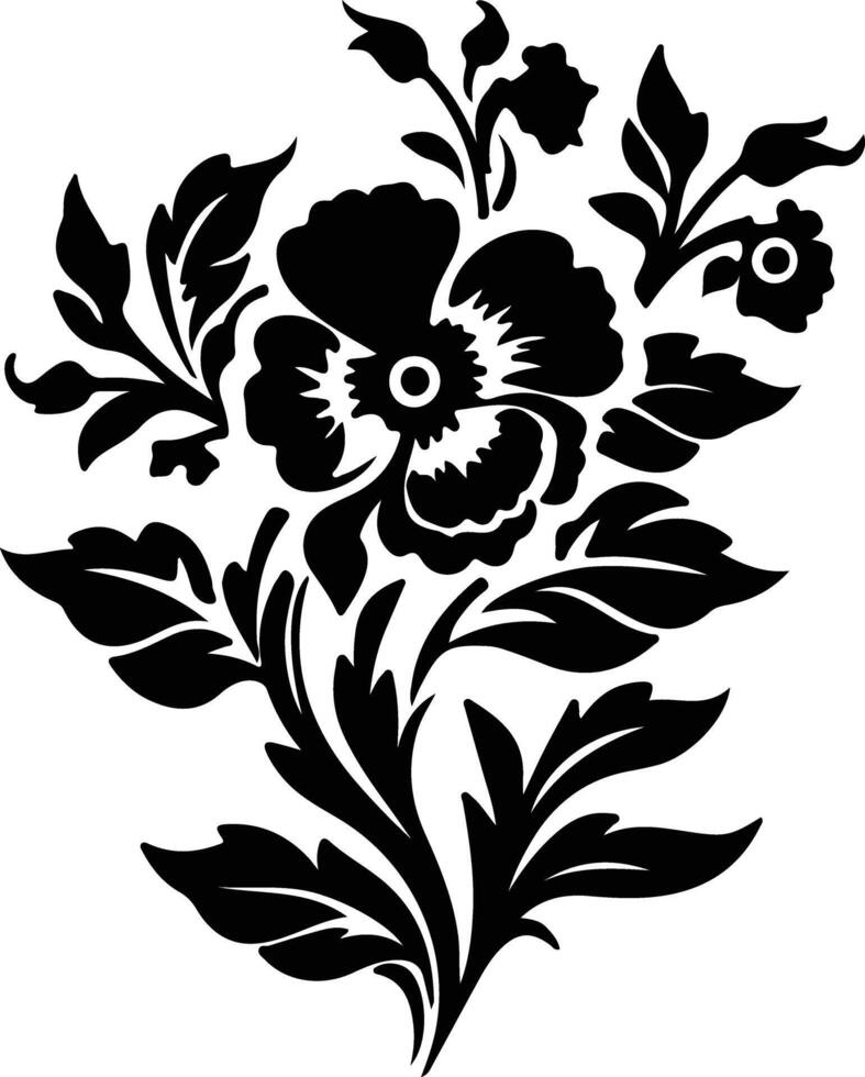 AI generated bouquet black silhouette vector
