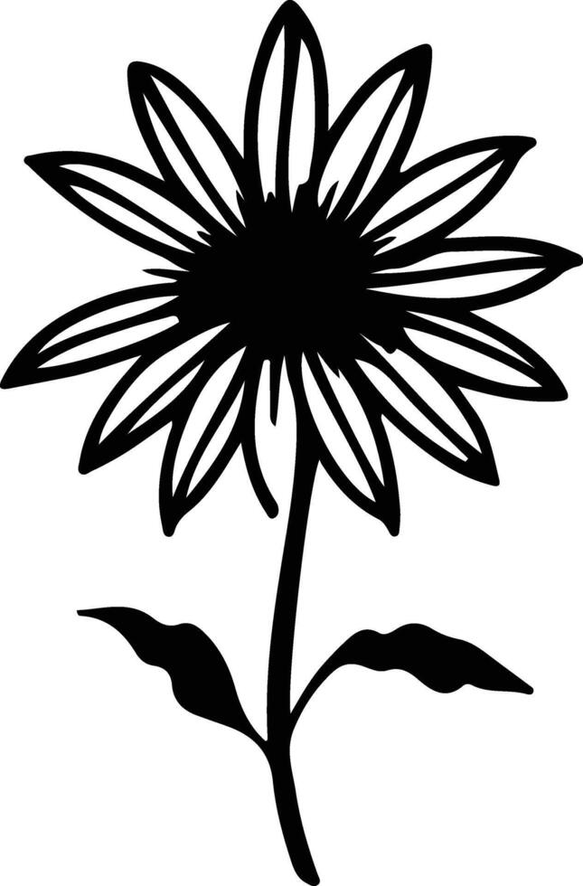 AI generated black-eyed Susan  black silhouette vector