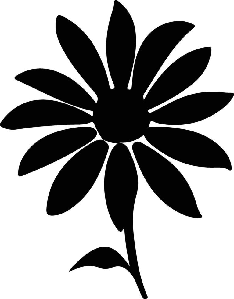 AI generated black-eyed Susan  black silhouette vector