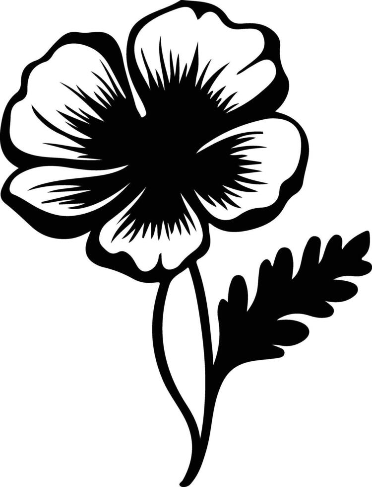 AI generated buttercup  black silhouette vector