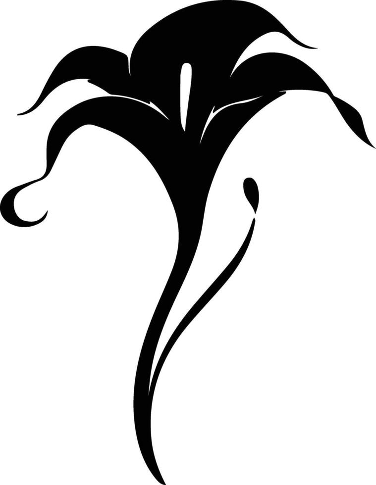 AI generated calla lily  black silhouette vector