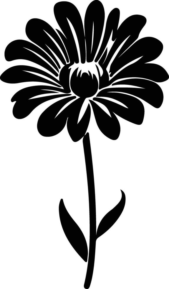 AI generated calendula  black silhouette vector