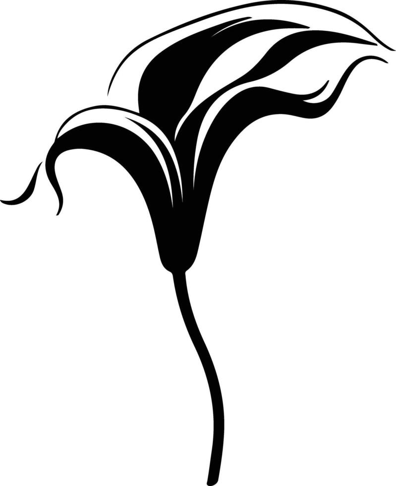 AI generated calla lily black silhouette vector