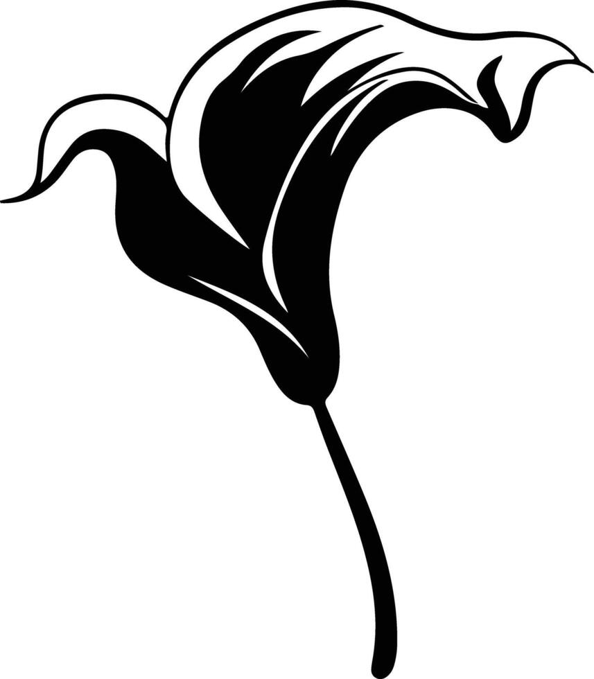AI generated calla lily  black silhouette vector