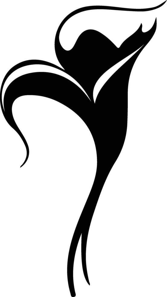 AI generated calla lily  black silhouette vector