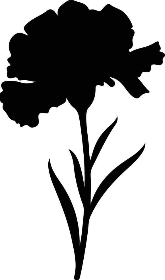 AI generated carnation  black silhouette vector