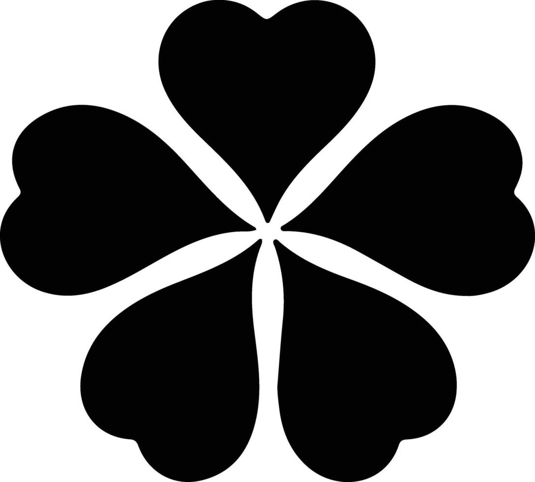 AI generated clover  black silhouette vector