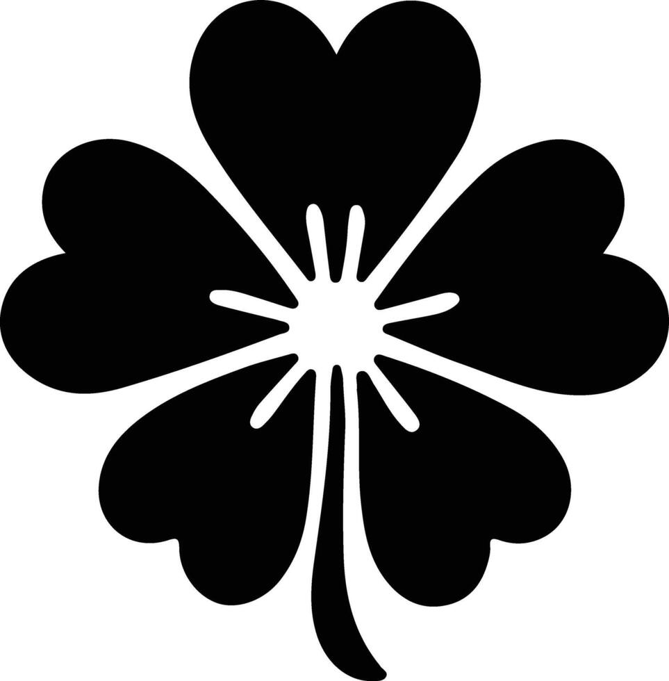 AI generated clover  black silhouette vector