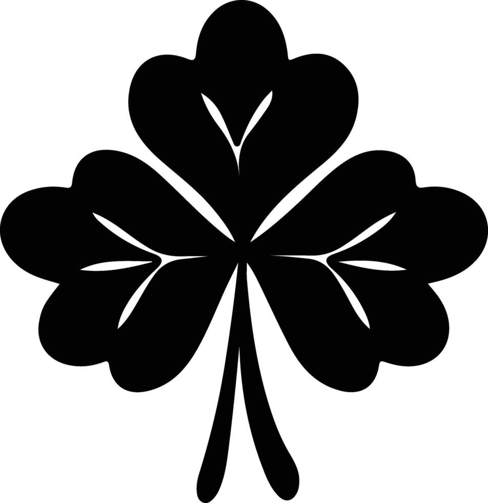 AI generated clover  black silhouette vector