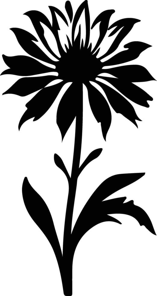 AI generated cornflower black silhouette vector