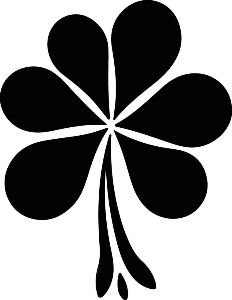 AI generated clover  black silhouette vector