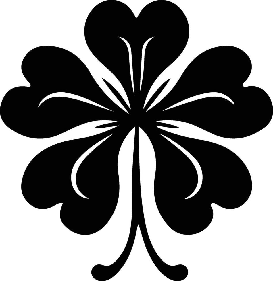 AI generated clover  black silhouette vector