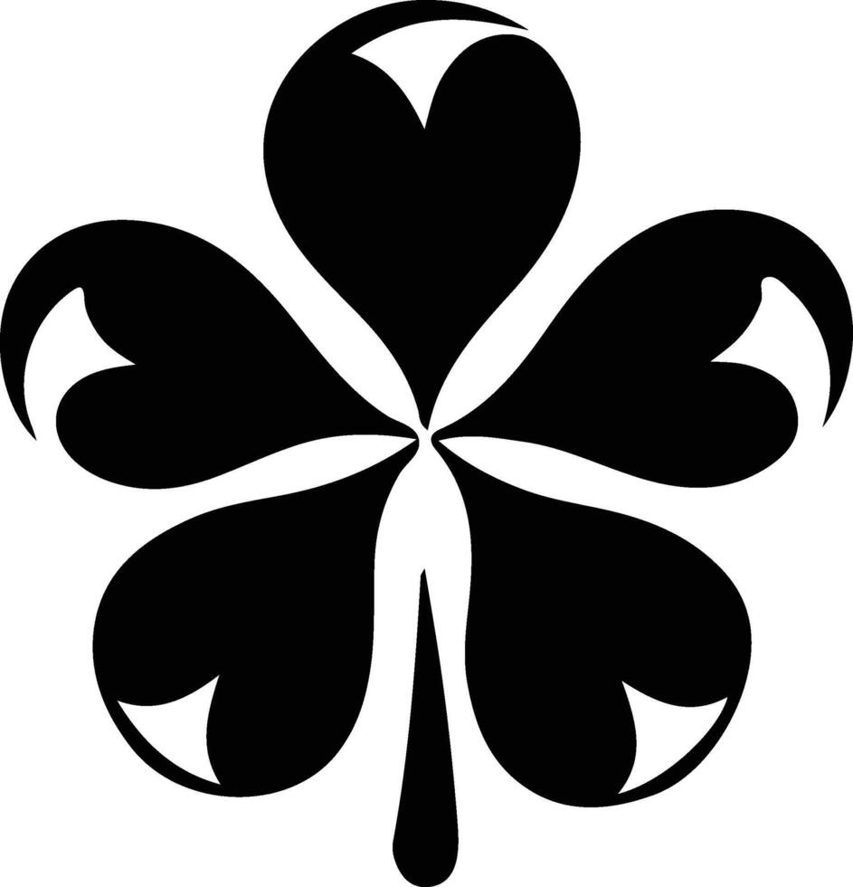 AI generated clover  black silhouette vector