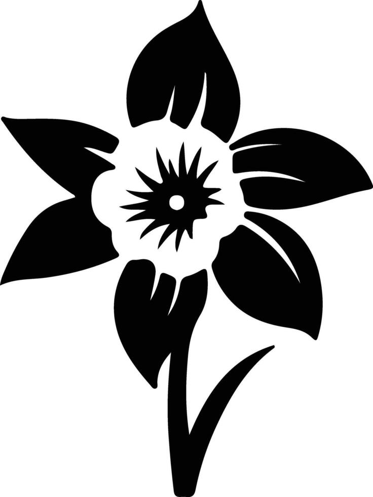 AI generated daffodil  black silhouette vector