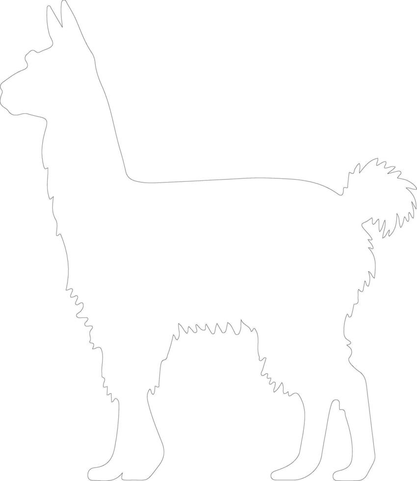 AI generated llama  outline silhouette vector