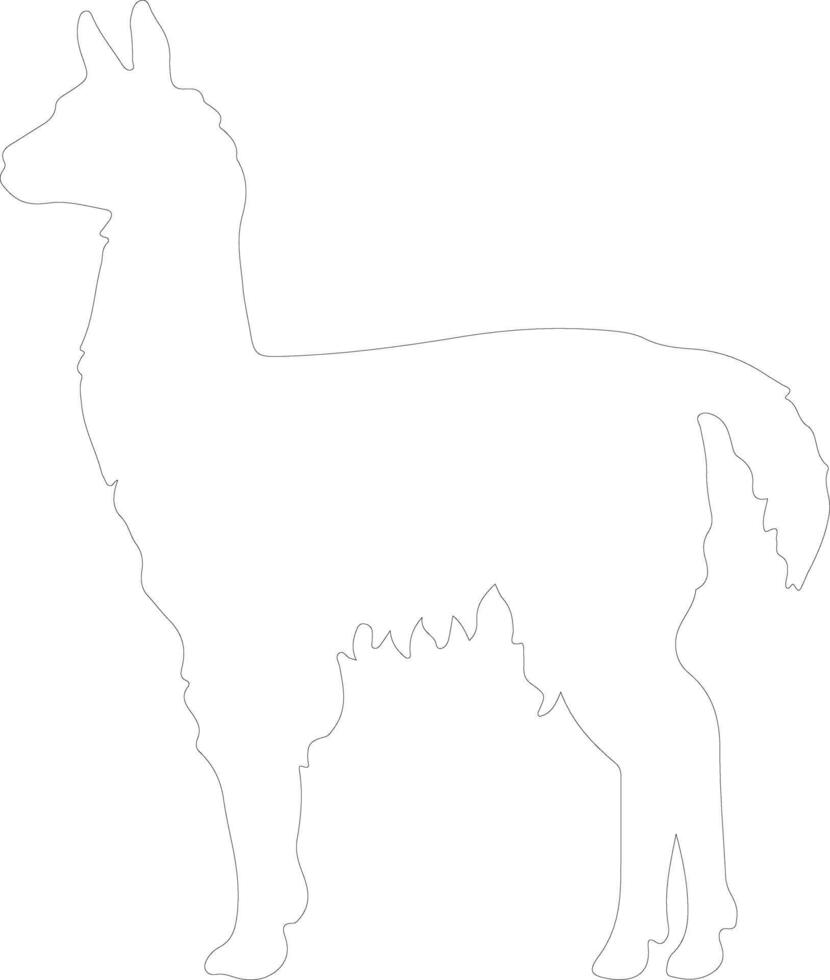 AI generated llama outline silhouette vector