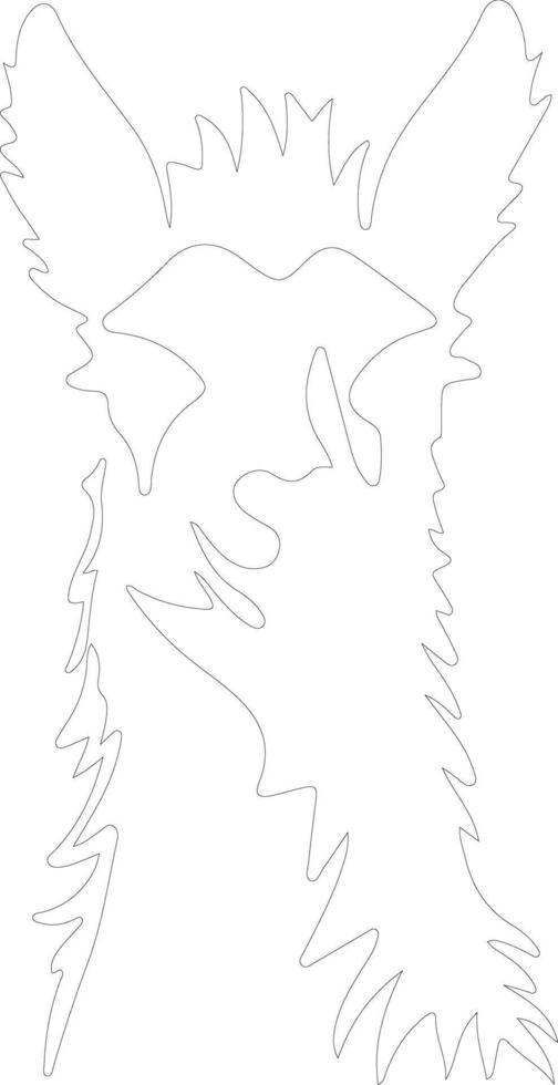 AI generated llama  outline silhouette vector
