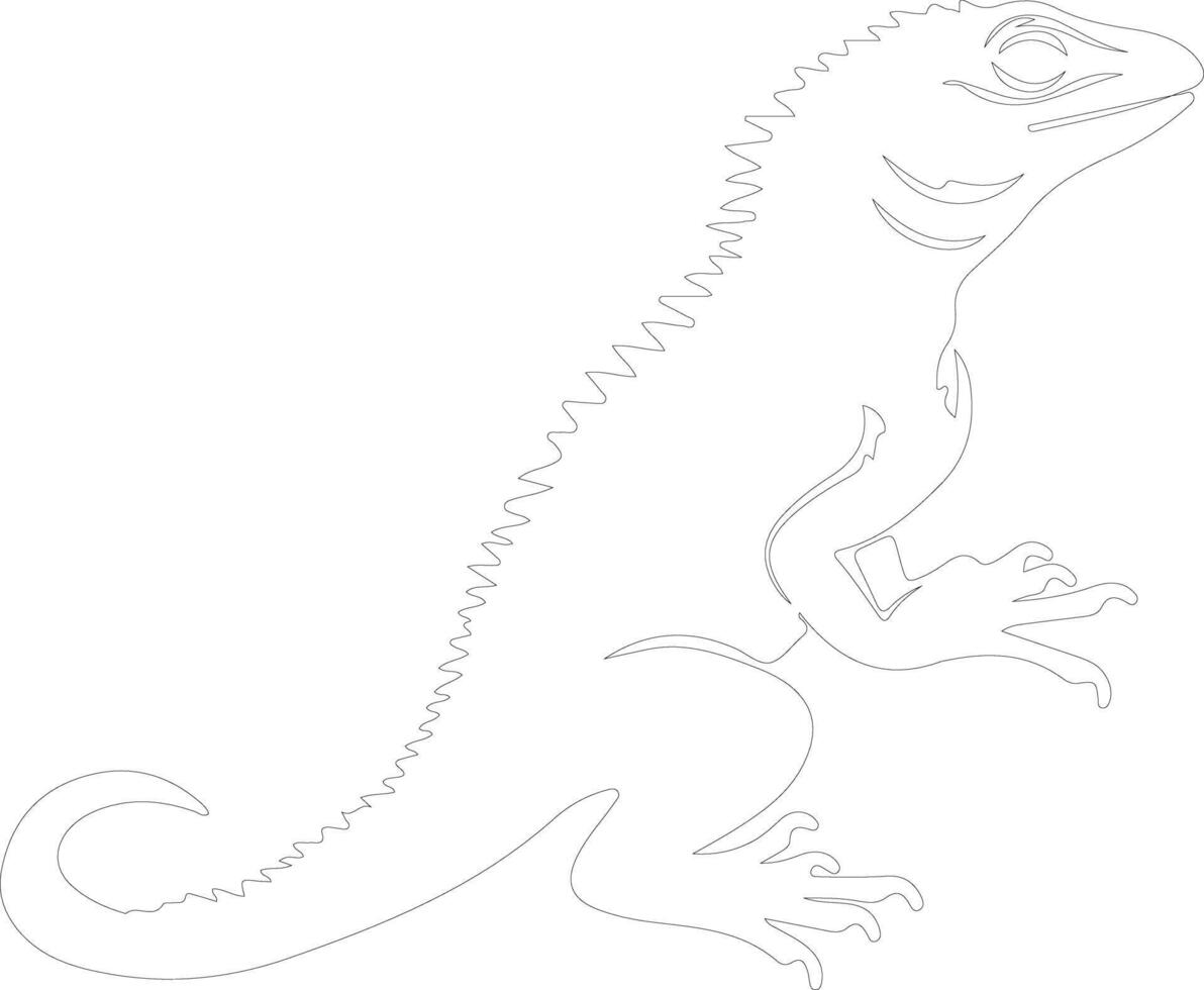 AI generated lizard  outline silhouette vector