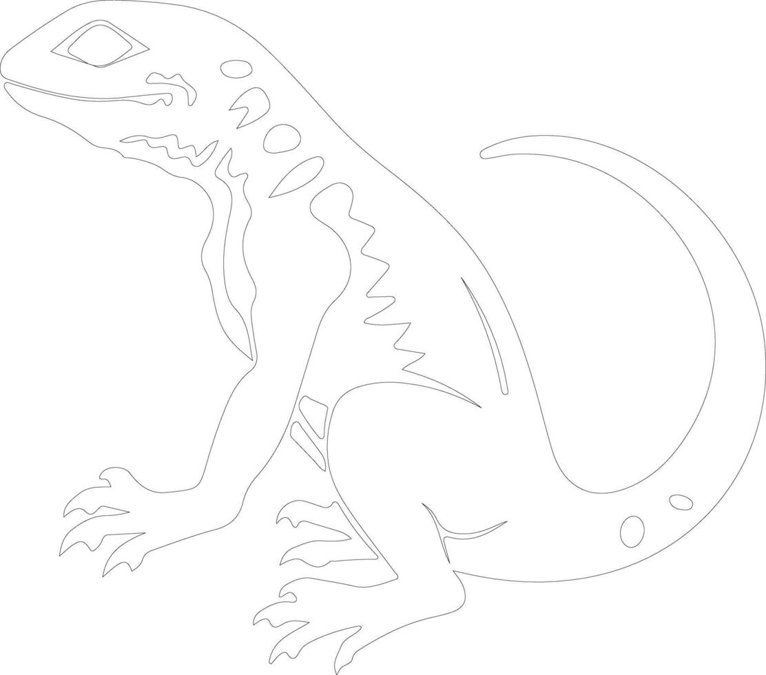 AI generated lizard  outline silhouette vector