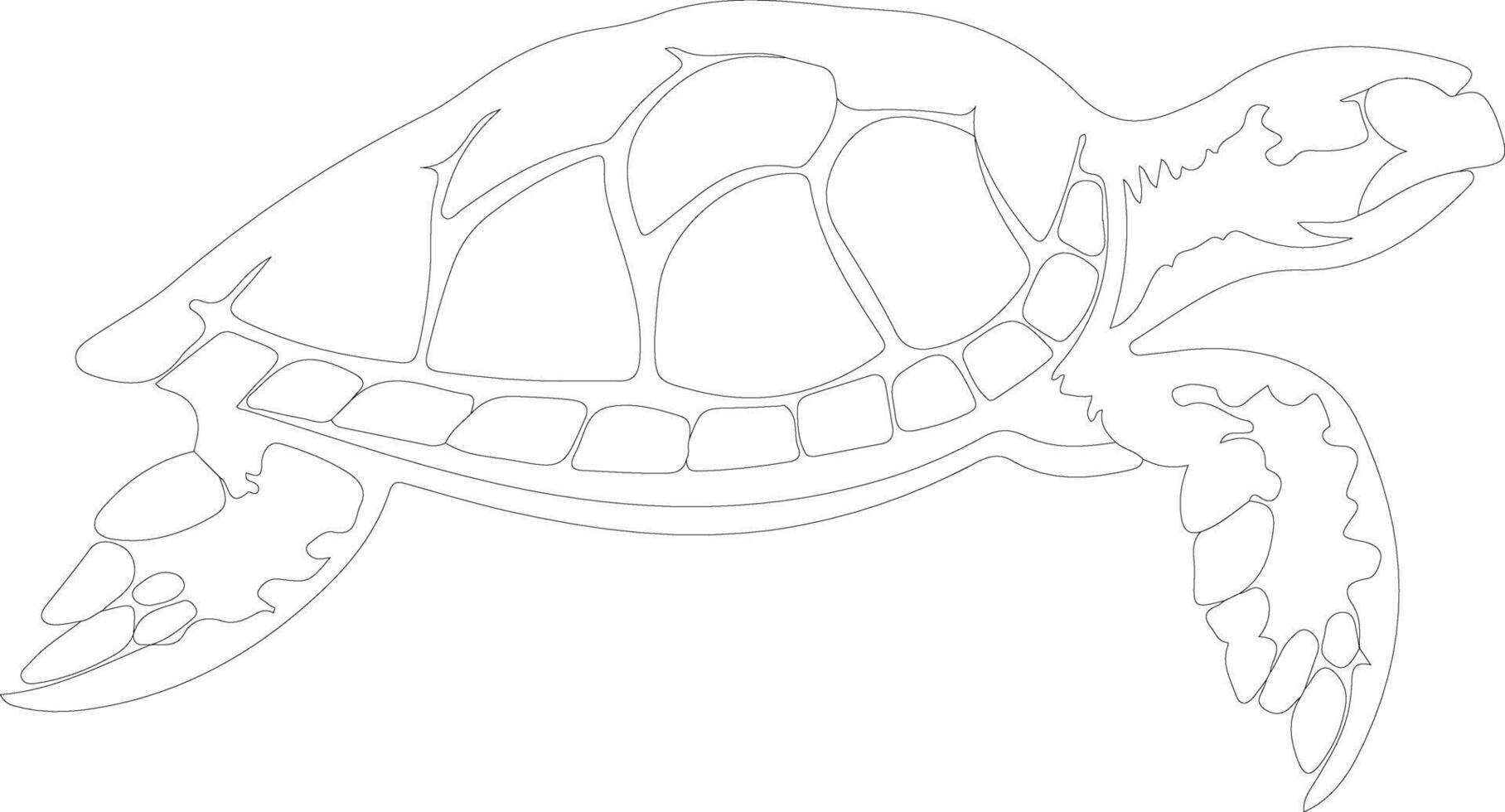 AI generated loggerhead turtle  outline silhouette vector