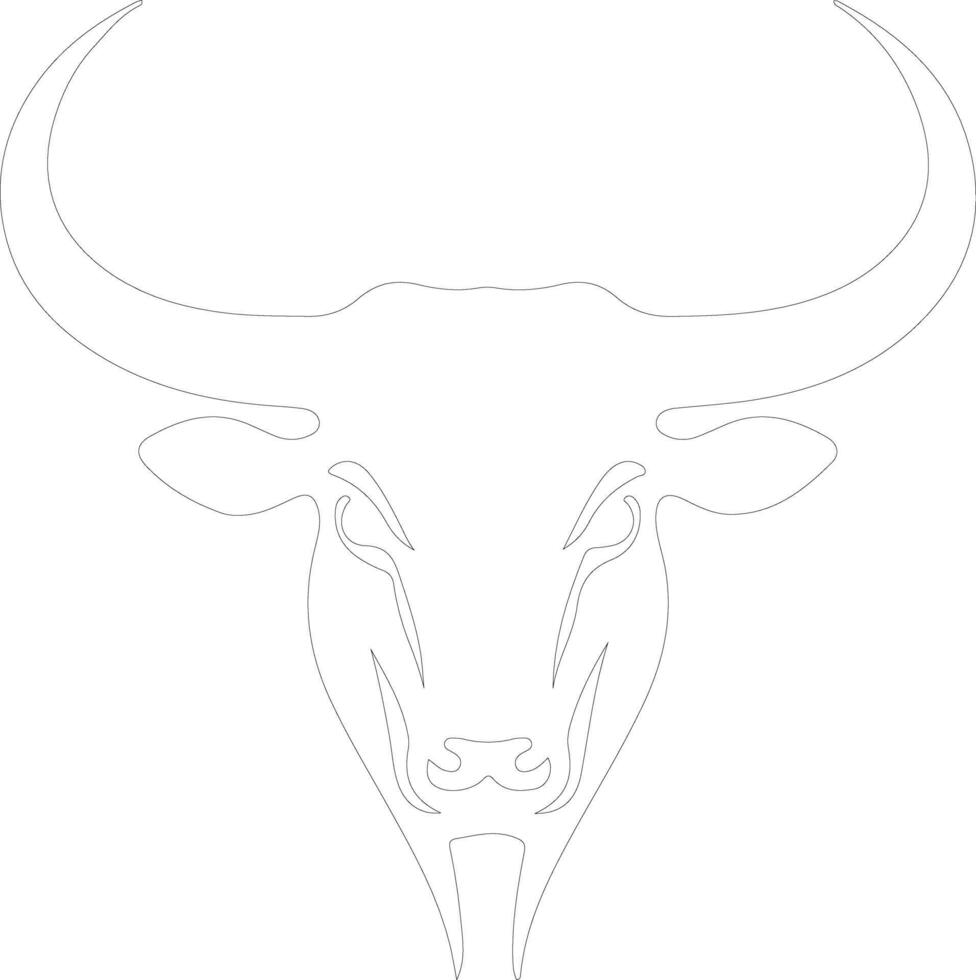 AI generated longhorn  outline silhouette vector