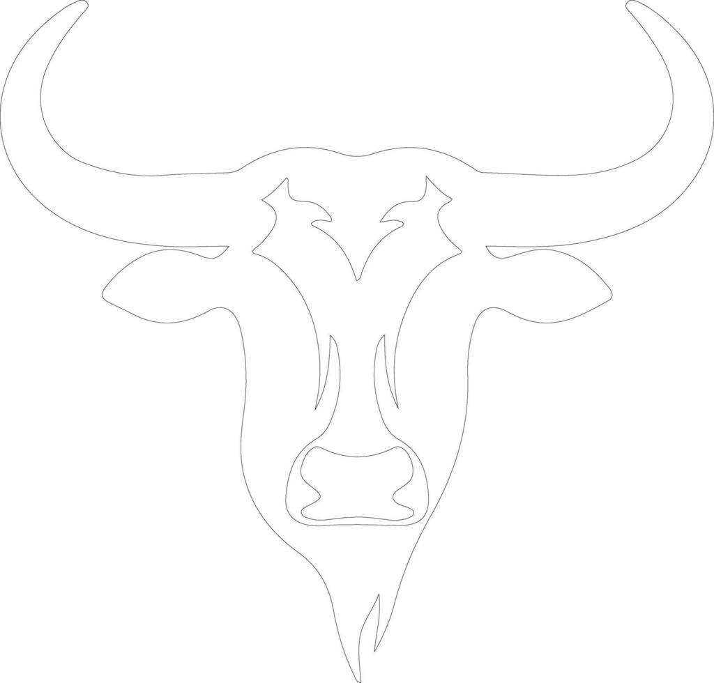 AI generated longhorn  outline silhouette vector