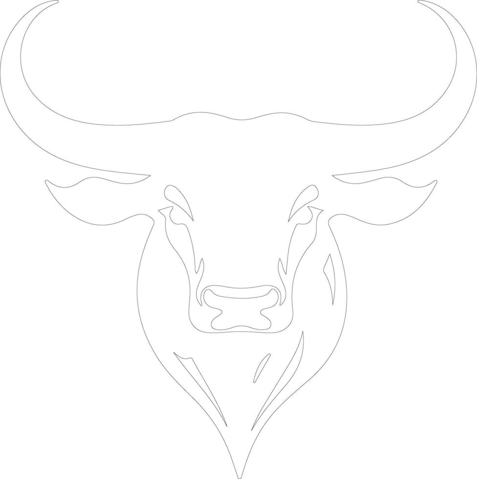 AI generated longhorn  outline silhouette vector