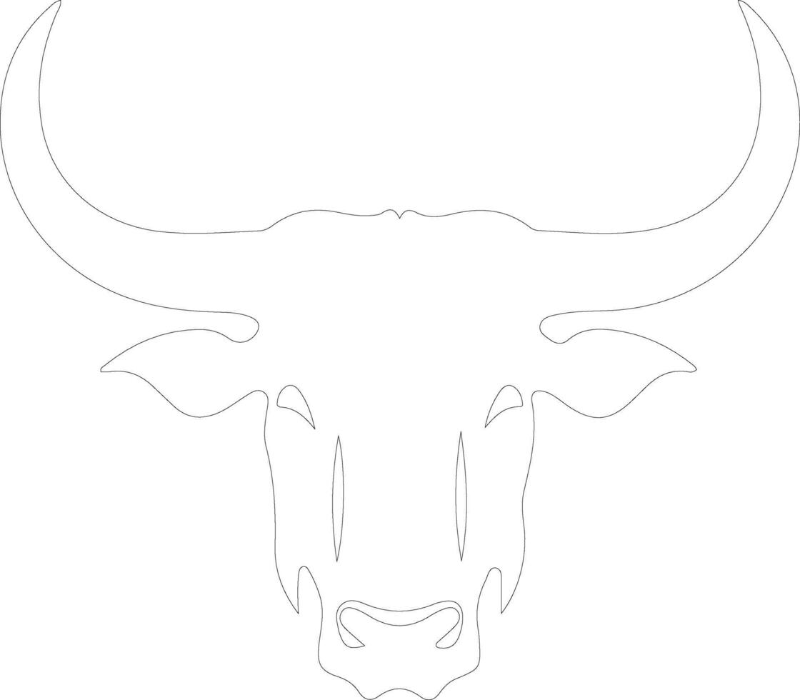 AI generated longhorn  outline silhouette vector