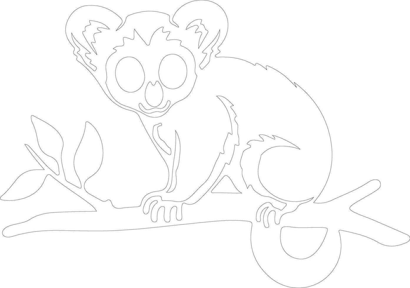 AI generated loris  outline silhouette vector