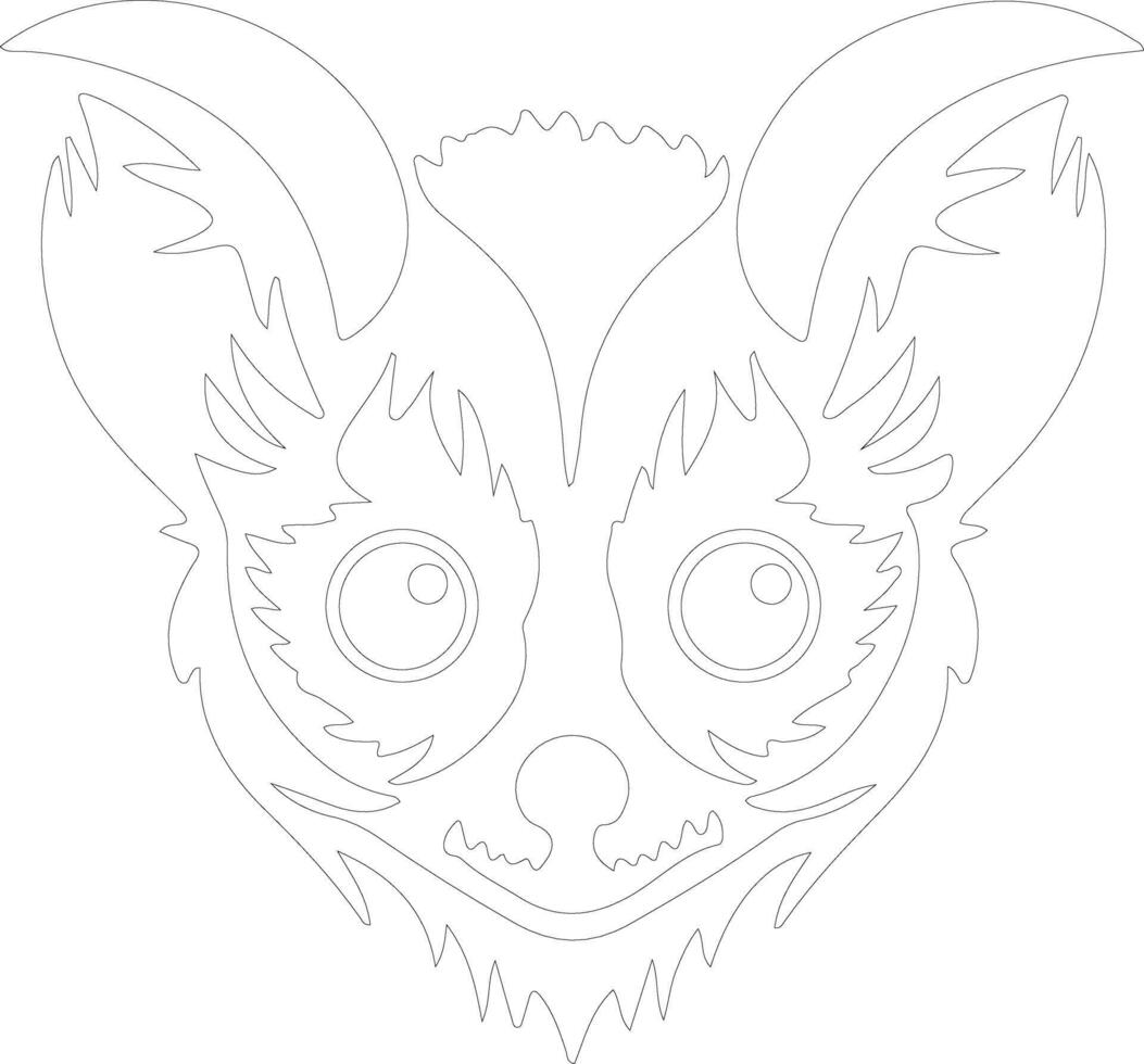 AI generated loris  outline silhouette vector