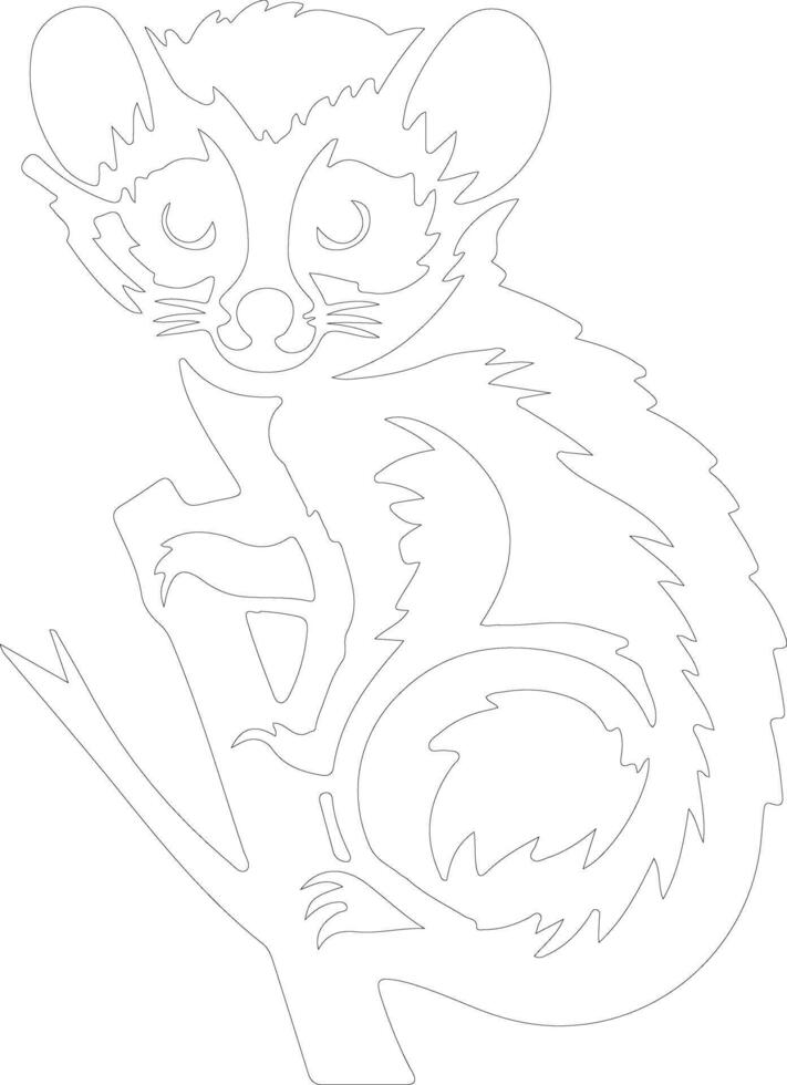 AI generated loris  outline silhouette vector