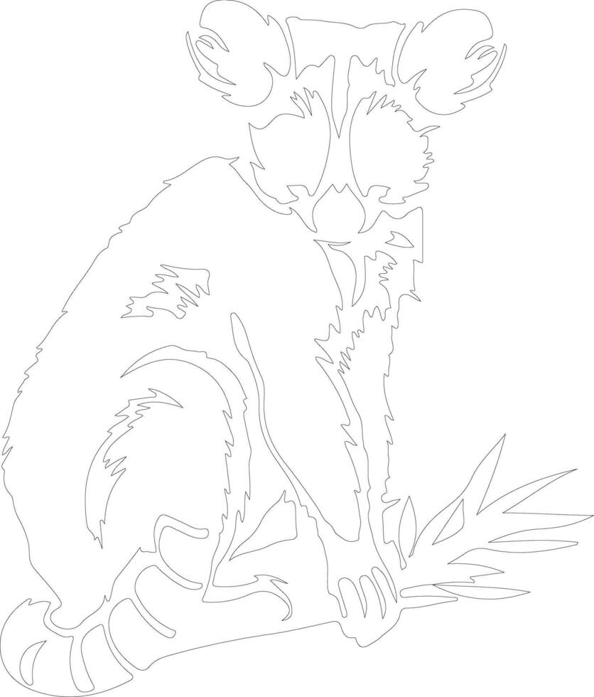AI generated loris  outline silhouette vector