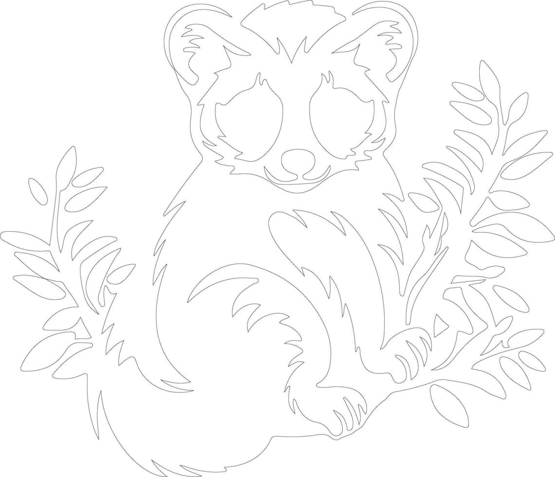 AI generated loris  outline silhouette vector