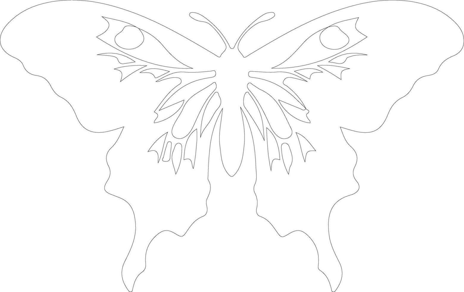 AI generated luna moth  outline silhouette vector