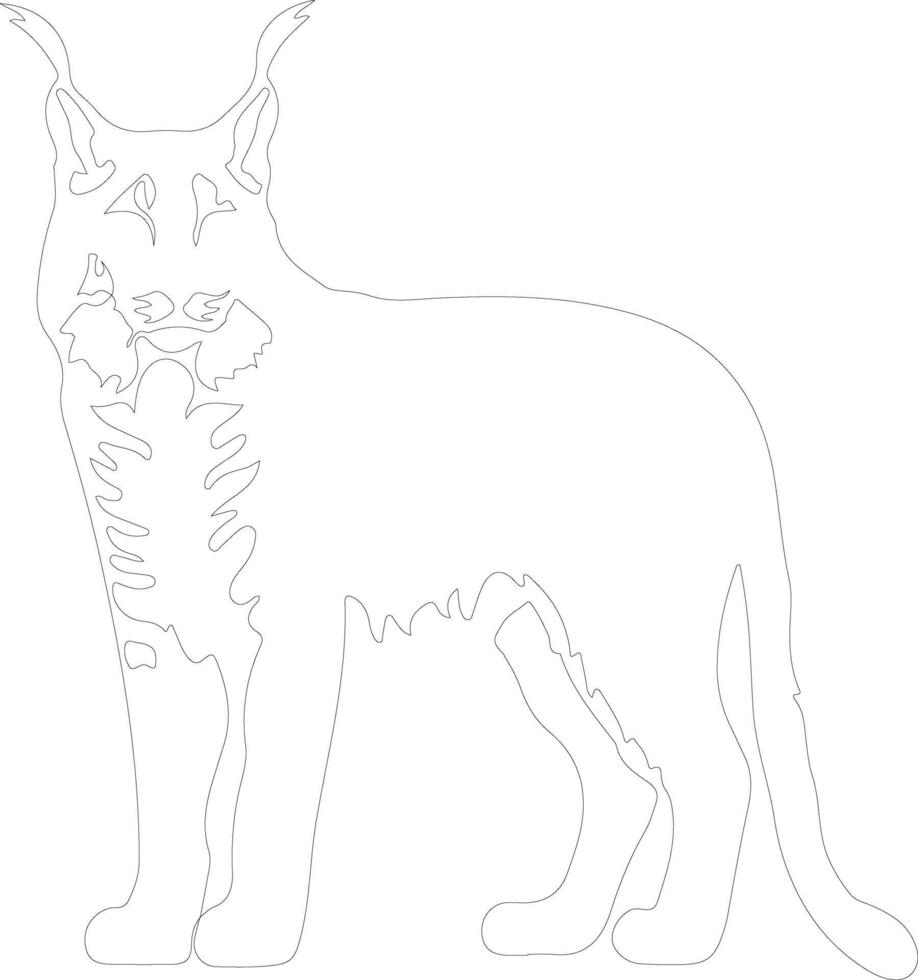 AI generated lynx  outline silhouette vector