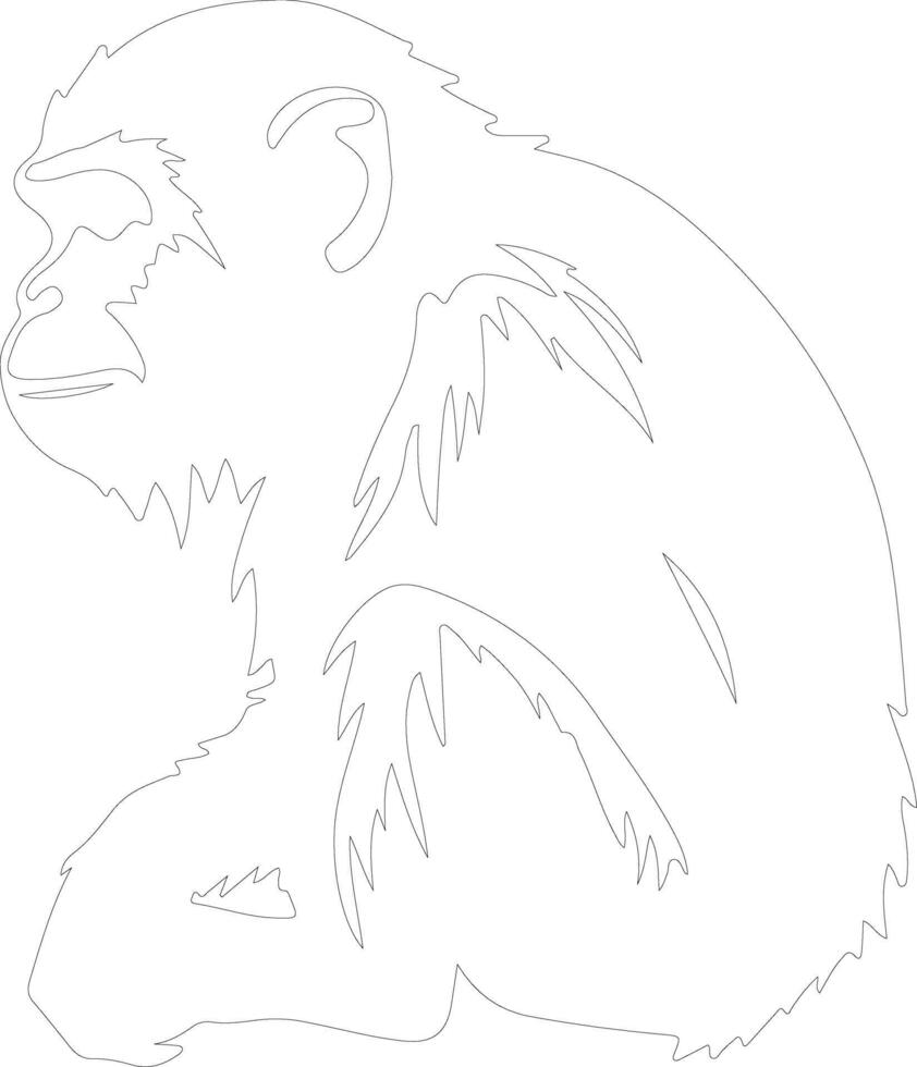 AI generated macaque  outline silhouette vector