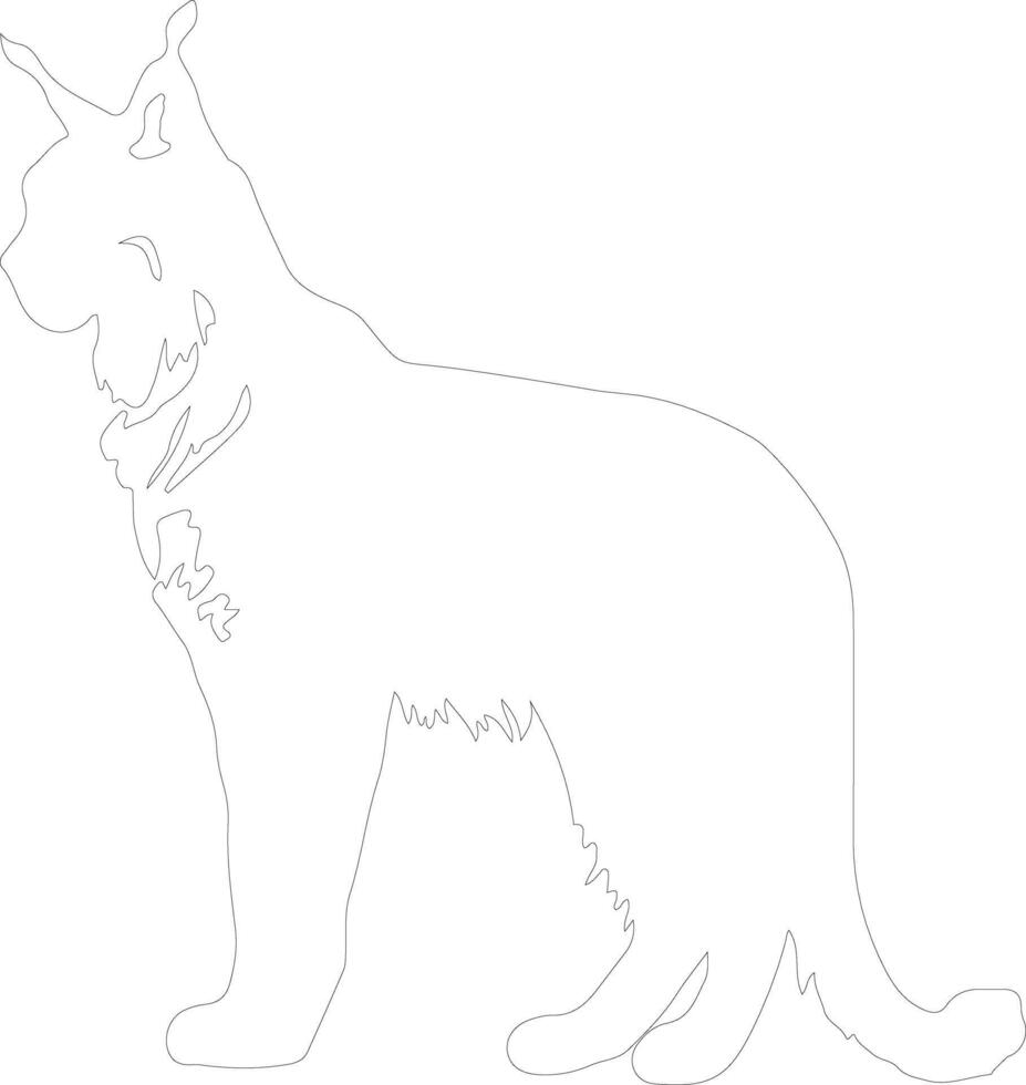 AI generated lynx  outline silhouette vector