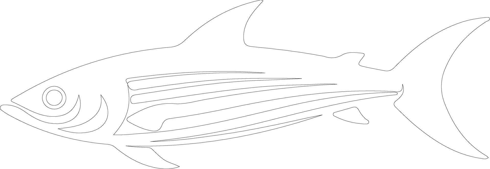AI generated mackerel  outline silhouette vector