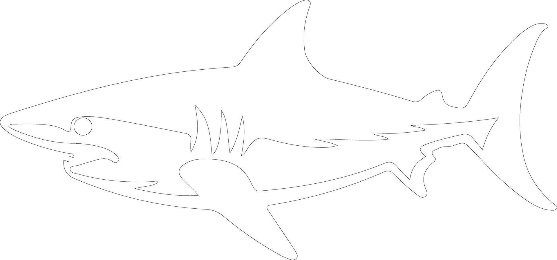 ai generado mako tiburón contorno silueta vector