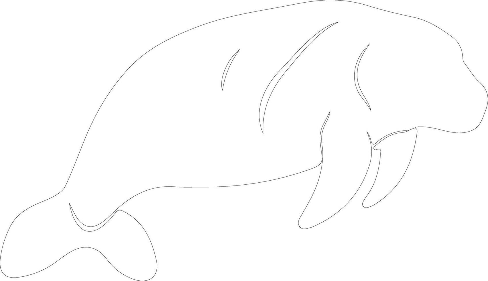 AI generated manatee  outline silhouette vector