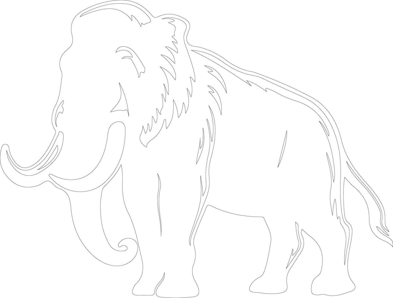 AI generated mammoth  outline silhouette vector