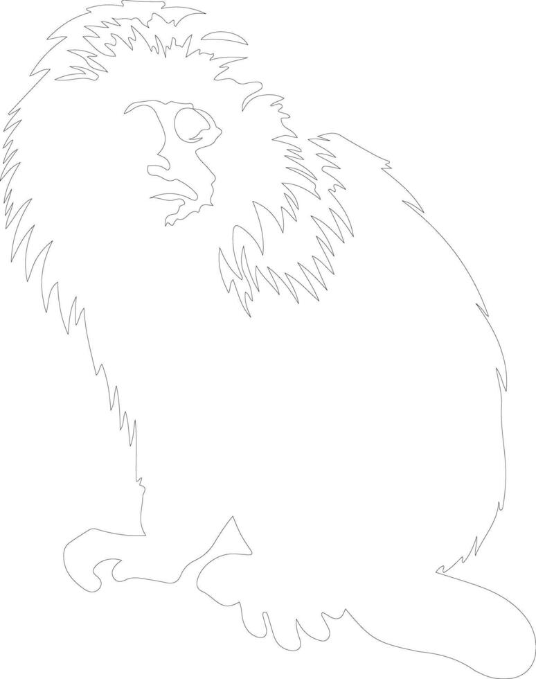 AI generated marmoset outline silhouette vector