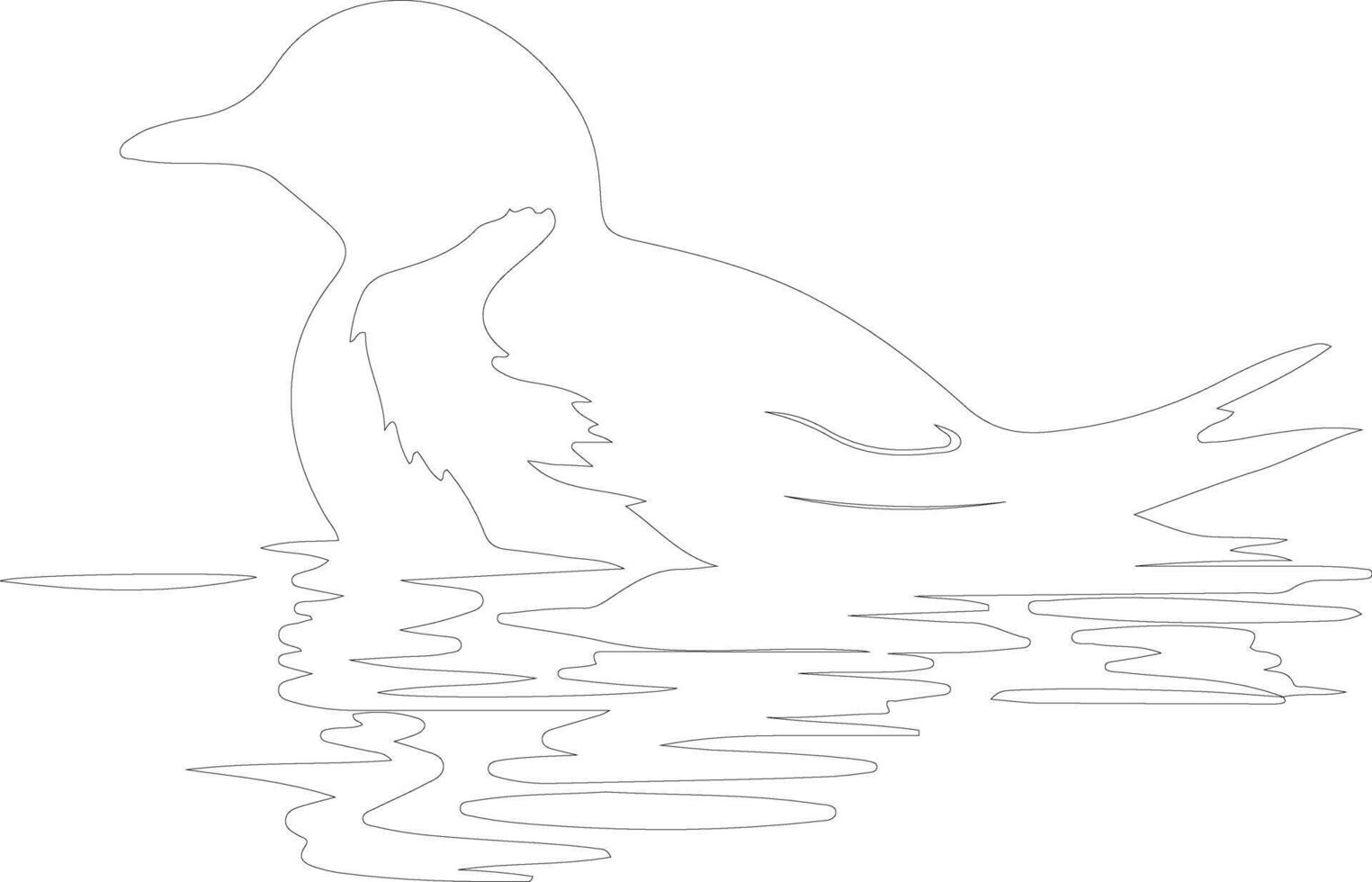 AI generated marbled murrelet  outline silhouette vector