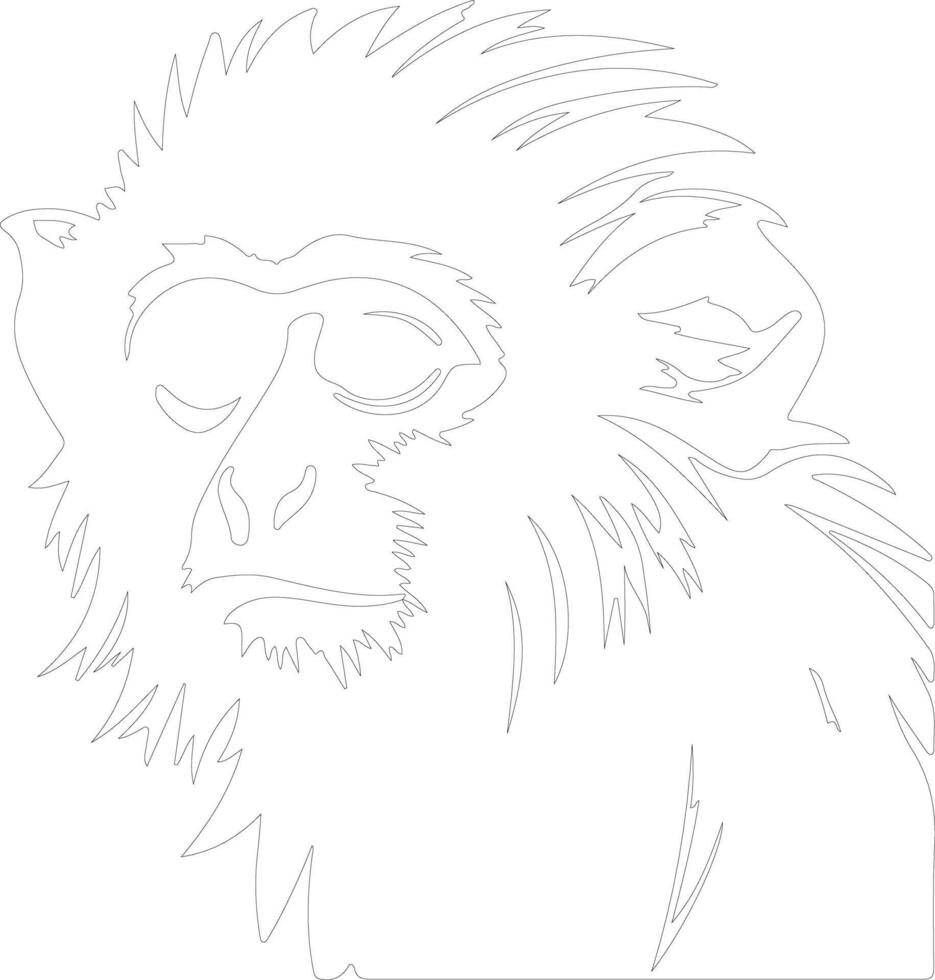 AI generated marmoset  outline silhouette vector