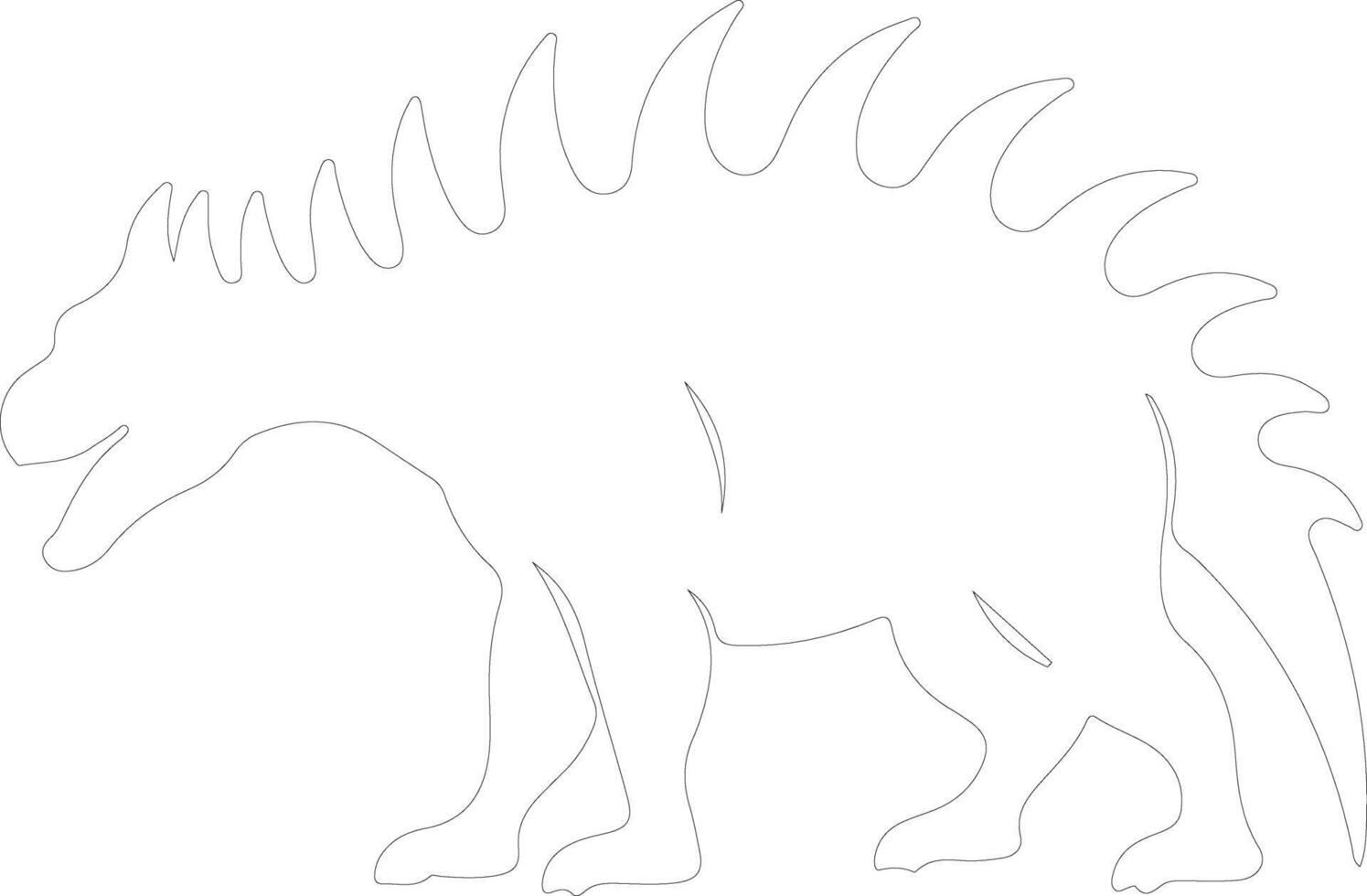 AI generated Kentrosaurus  outline silhouette vector