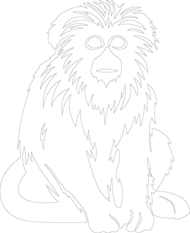 AI generated marmoset  outline silhouette vector